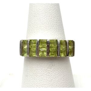 925 Peridot Thailand Sterling Silver 6.5 Ring Light Green